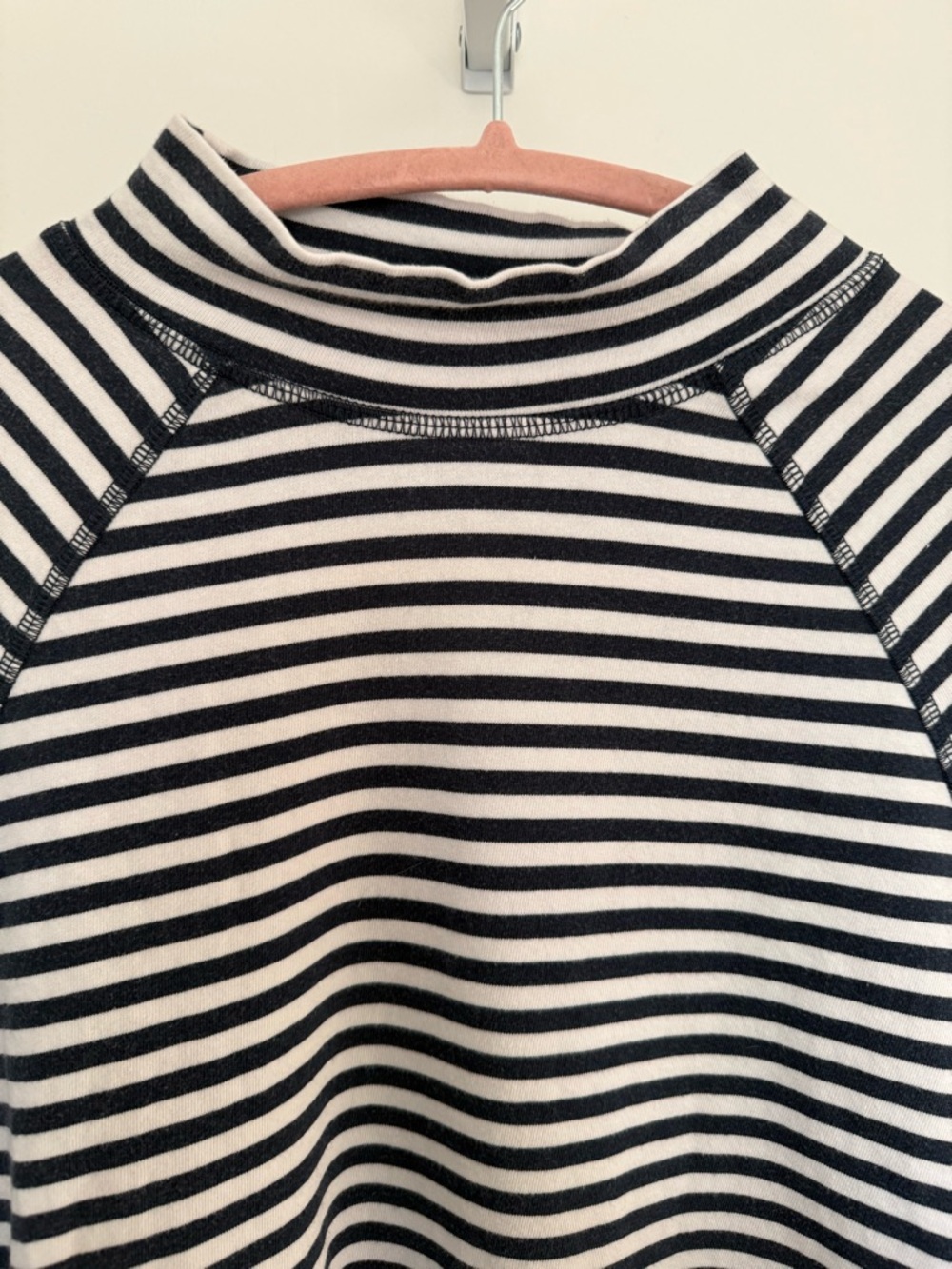 FP Movement by Free People Restoration Yarn Dye Stripe Layer Navy and White Top - Picture 5 of 15